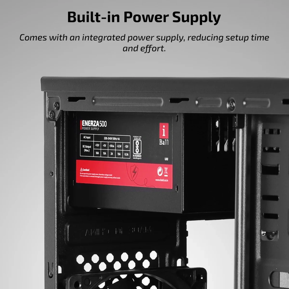 Iball Cabinet With Smps AT : 20 Black view 3